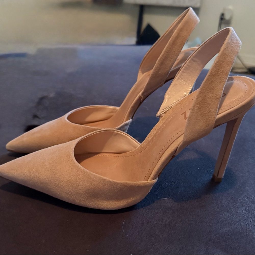 SCHUTZ Tan Slingback Stiletto Heels